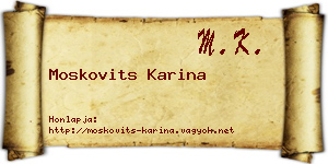 Moskovits Karina névjegykártya